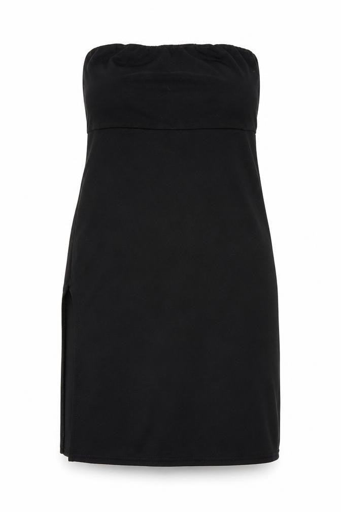 PRETTYLITTLETHING Womens Black Polyester Tank Dress Size 10 Square Neck Pullover