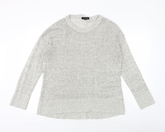 New Look Womens Grey Boat Neck Acrylic Pullover Jumper Size L