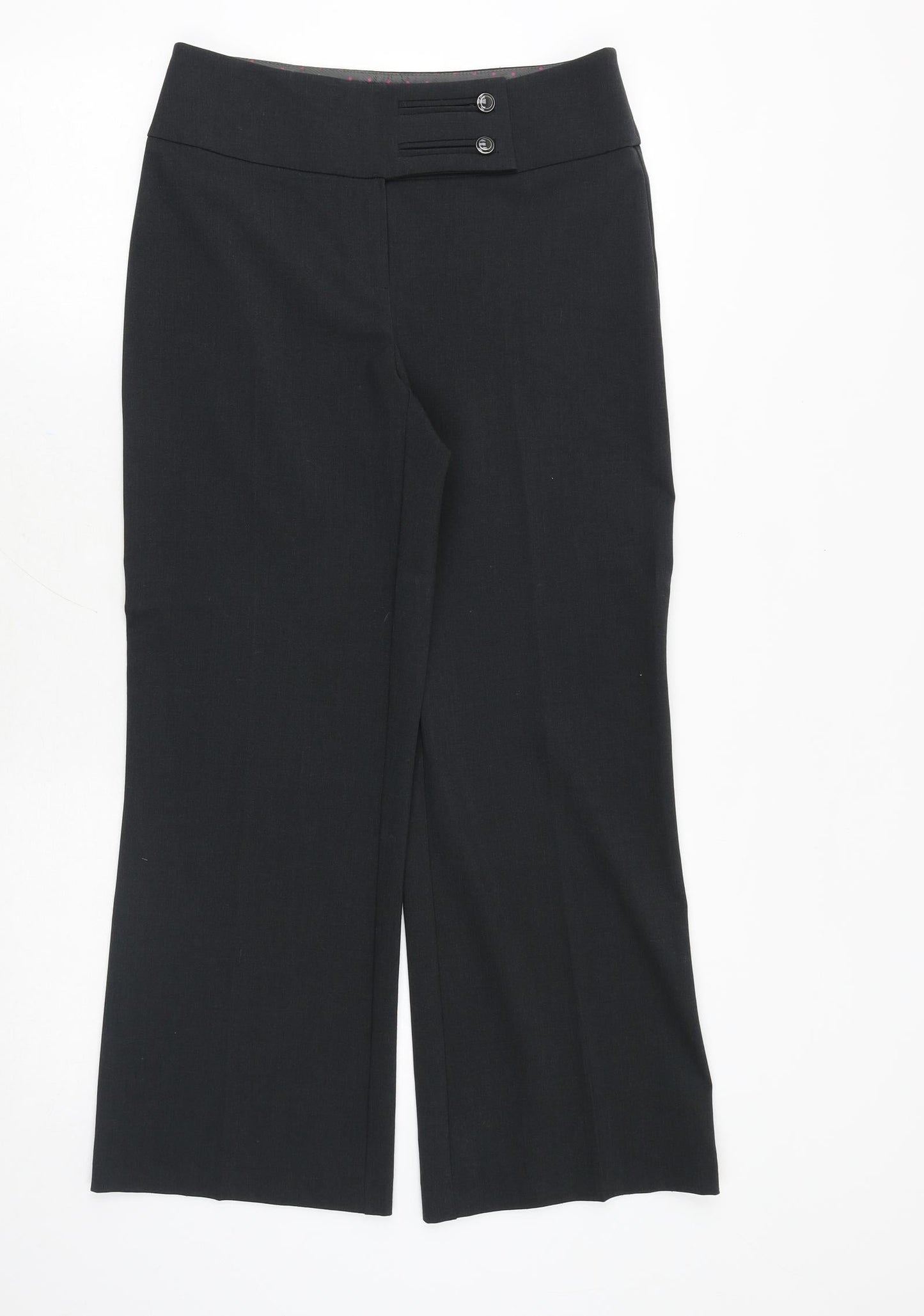 Marks and Spencer Womens Grey Polyester Dress Pants Trousers Size 8 Regular Zip