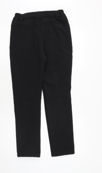 Preworn Womens Black Polyester Trousers Size M Regular Zip