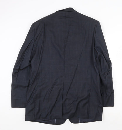 Next Mens Blue Check Wool Jacket Suit Jacket Size 40 Regular