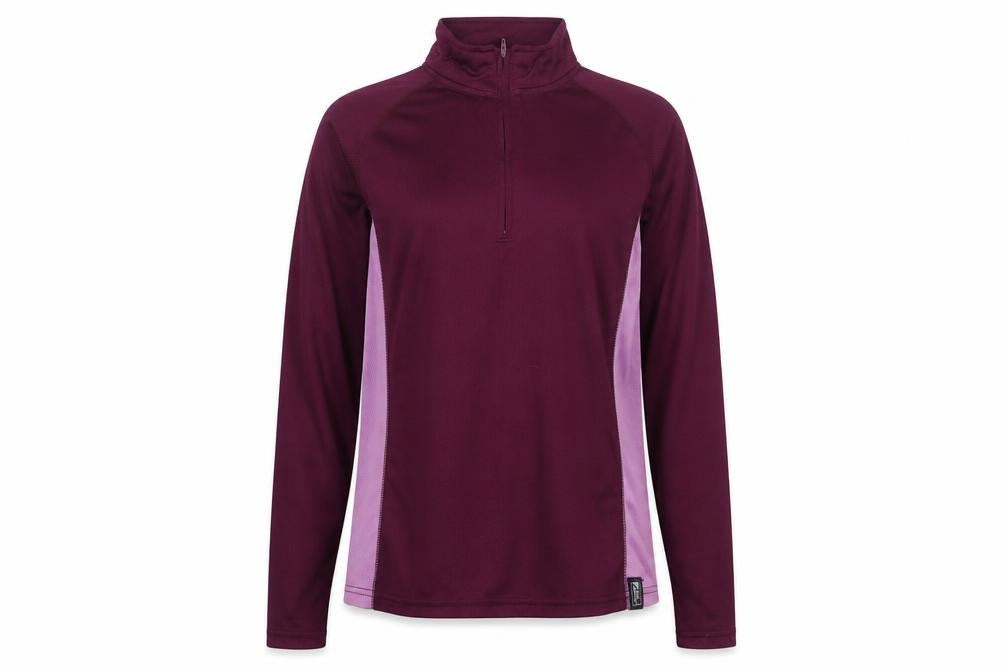 Trek Mates Womens Purple Colourblock Polyester Pullover Casual Size L High Neck Zip