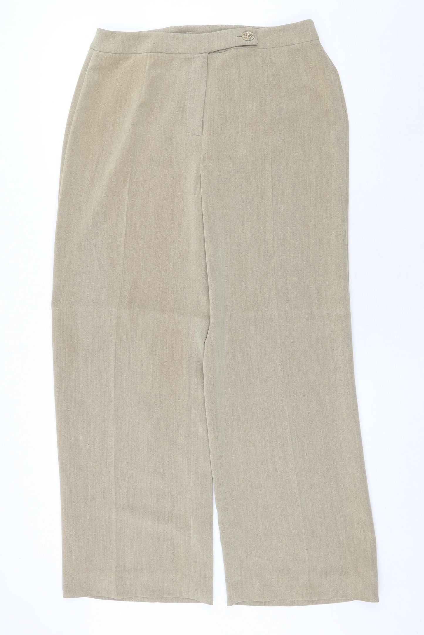 Alex & Co Womens Beige Polyester Trousers Size 14 Regular Zip