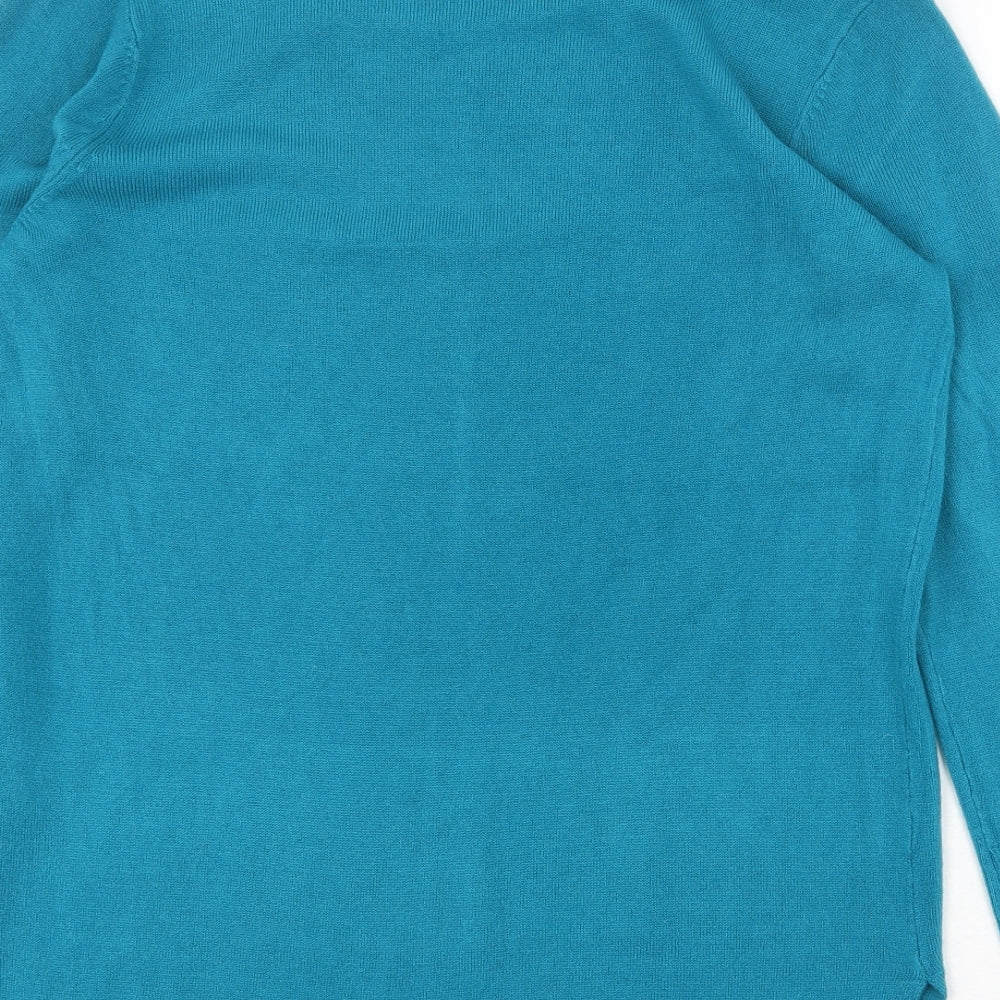 Primark Womens Green Boat Neck Acrylic Pullover Jumper Size S