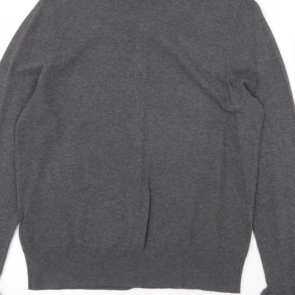 Dorothy Perkins Womens Grey Boat Neck Viscose Cardigan Jumper Size 12 - Frilled Cuff