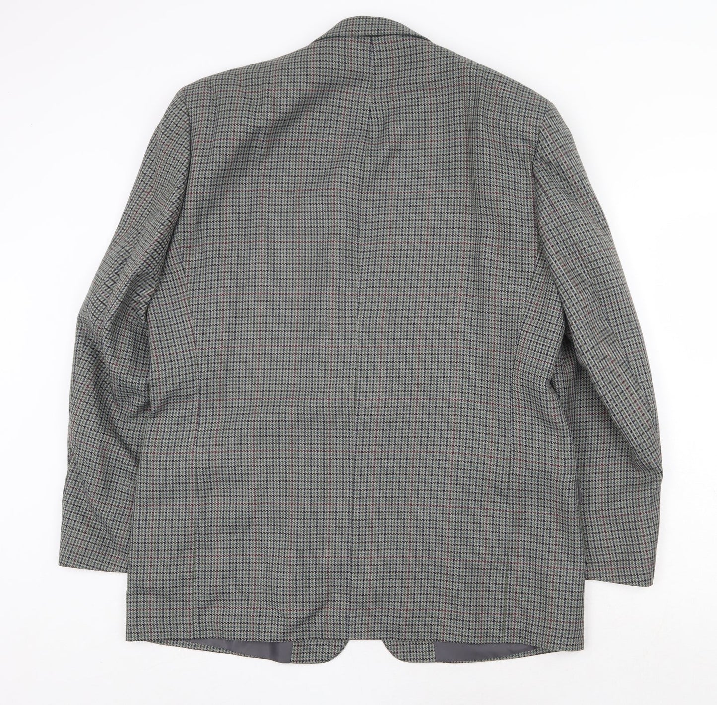 Essentials Mens Grey Geometric Polyester Jacket Blazer Size 44 Regular