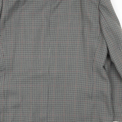 Essentials Mens Grey Geometric Polyester Jacket Blazer Size 44 Regular