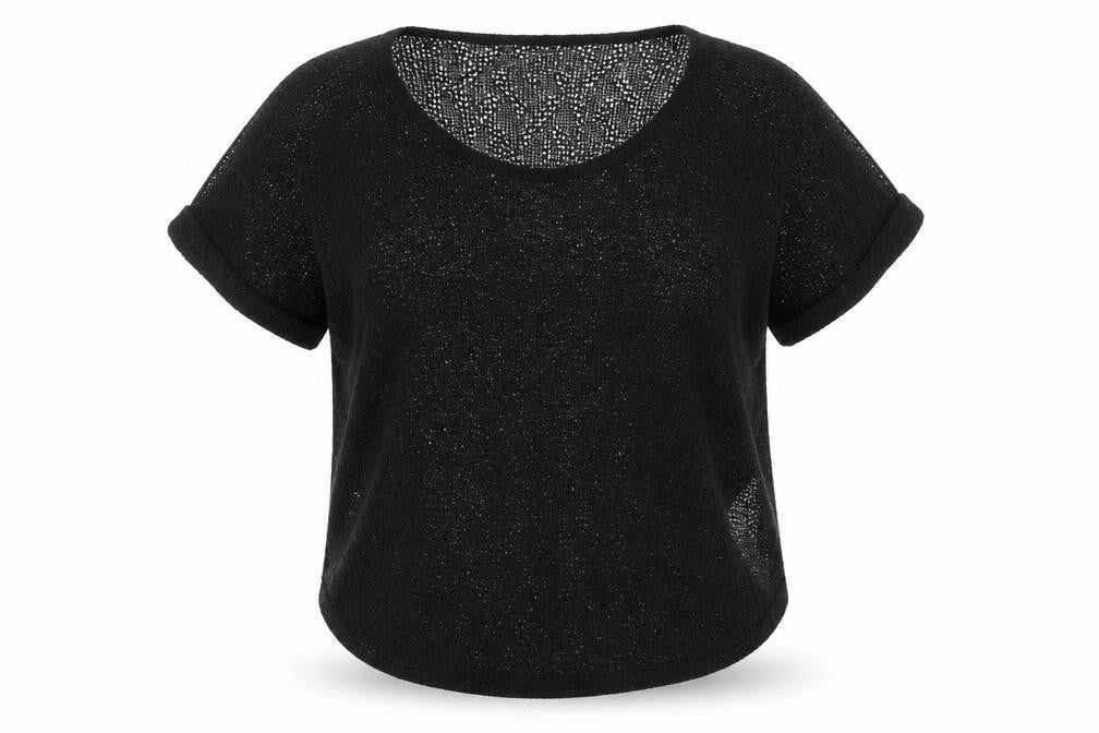 Vera Moda Womens Black Polyester Basic T-Shirt Size S Round Neck - Overlay Top