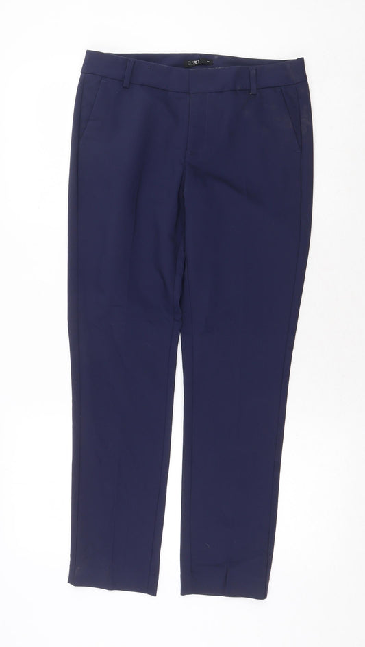 Closet Mens Blue Polyester Chino Trousers Size 30 in Regular Zip