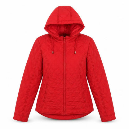 George Womens Red Quilted Jacket Size 10 Zip