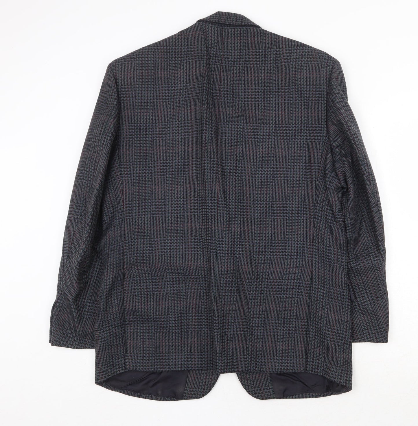 Debenham & Freebody Mens Blue Plaid Wool Jacket Suit Jacket Size 40 Regular