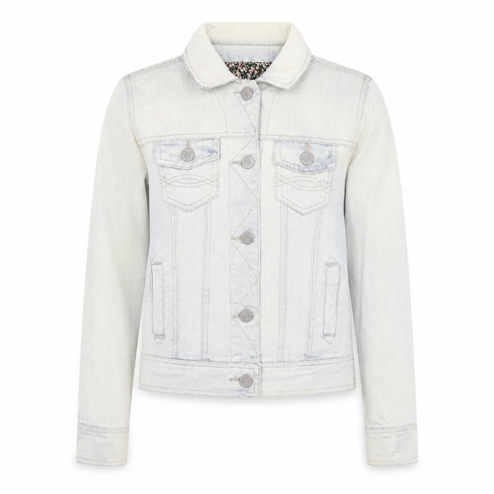 Denim & Co. Womens Blue Jacket Size 8 Button