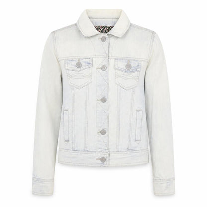 Denim & Co. Womens Blue Jacket Size 8 Button