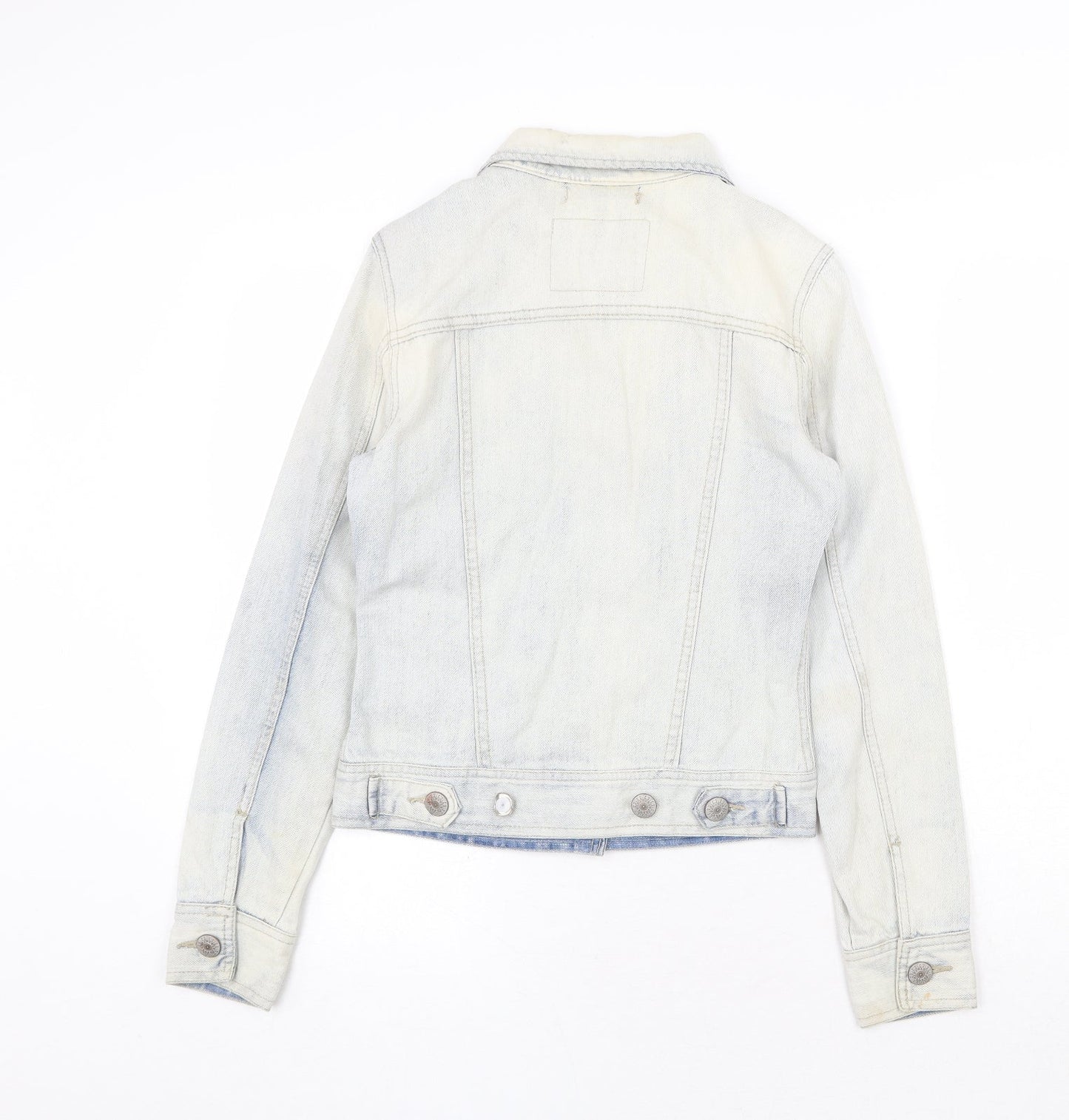Denim & Co. Womens Blue Jacket Size 8 Button