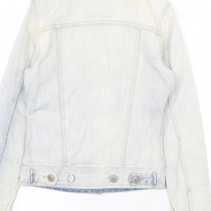 Denim & Co. Womens Blue Jacket Size 8 Button