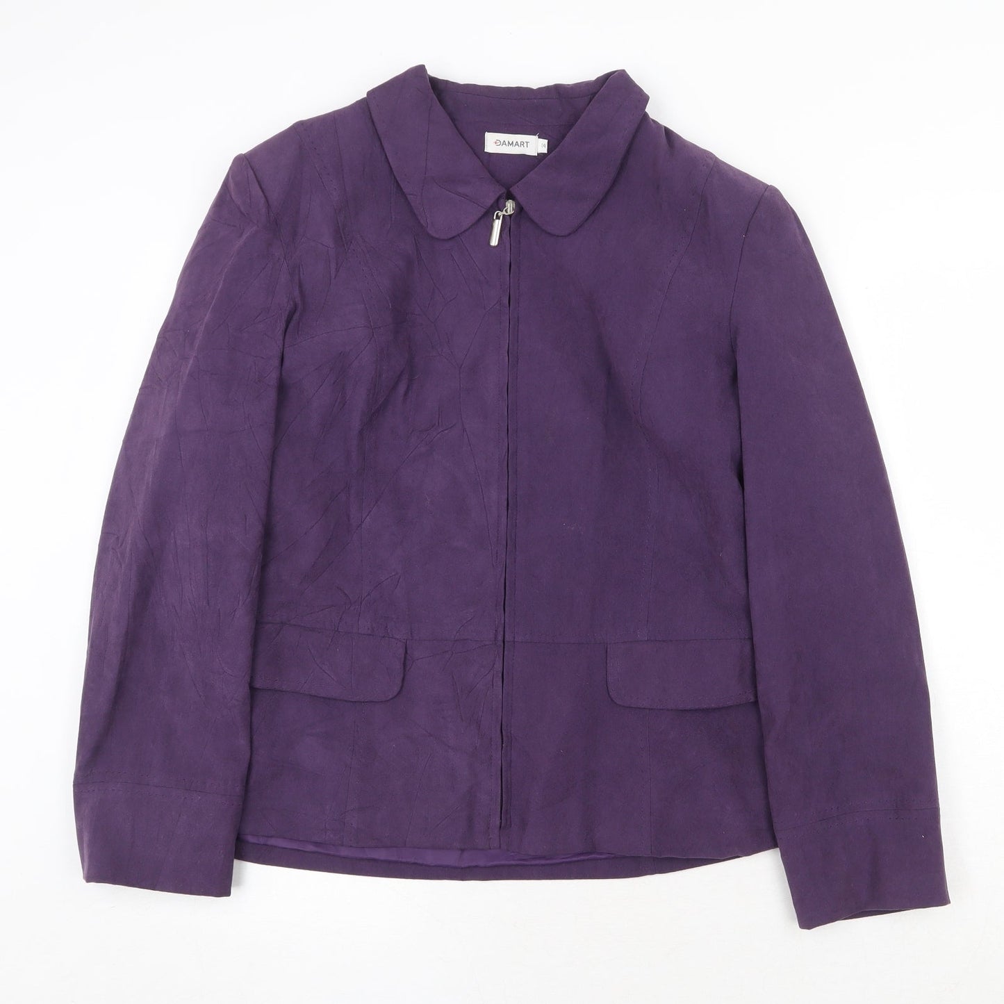 Damart Womens Purple Jacket Size 14 Zip