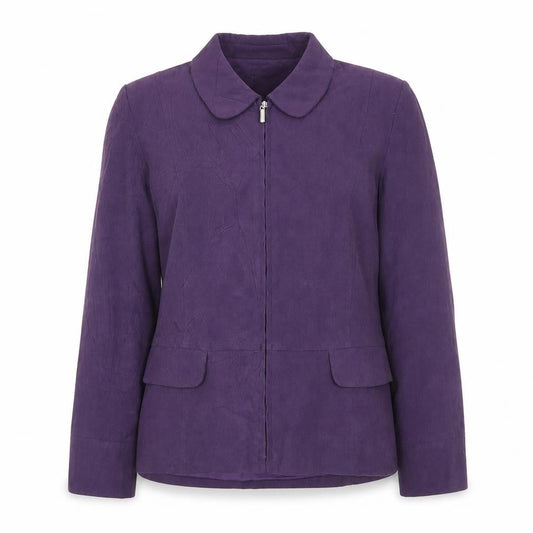 Damart Womens Purple Jacket Size 14 Zip