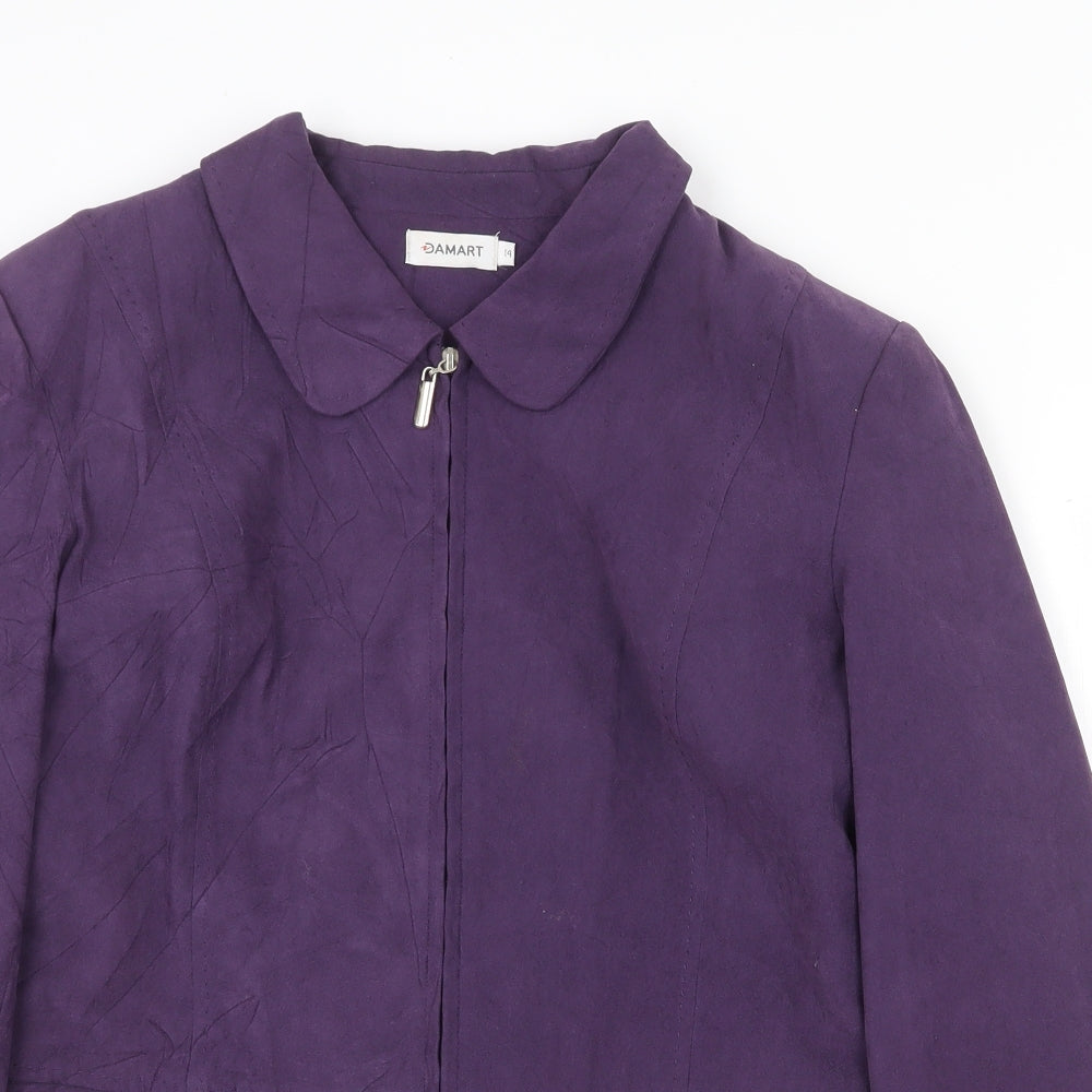 Damart Womens Purple Jacket Size 14 Zip