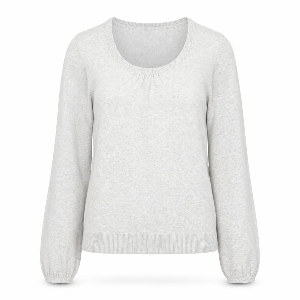 Espirit Womens Grey Scoop Neck Cotton Pullover Jumper Size XS