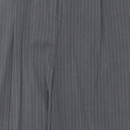 Very Womens Grey Striped Polyester Chino Trousers Size 14 Regular Zip