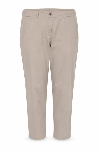 Preworn Womens Beige Viscose Chino Trousers Size 40 in Regular Zip