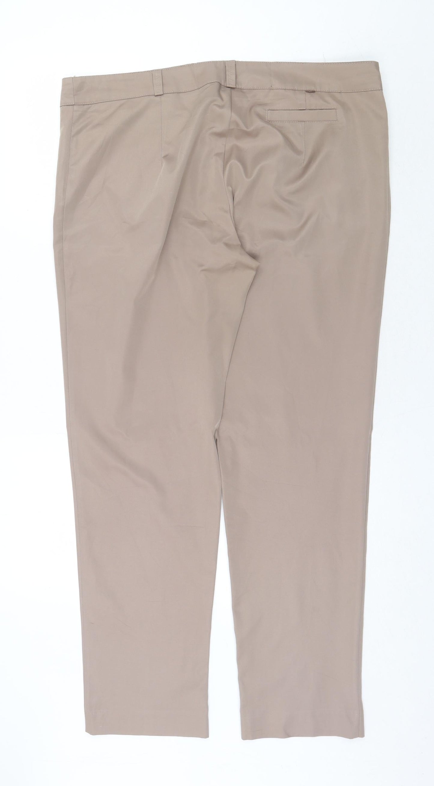 Preworn Womens Beige Viscose Chino Trousers Size 40 in Regular Zip