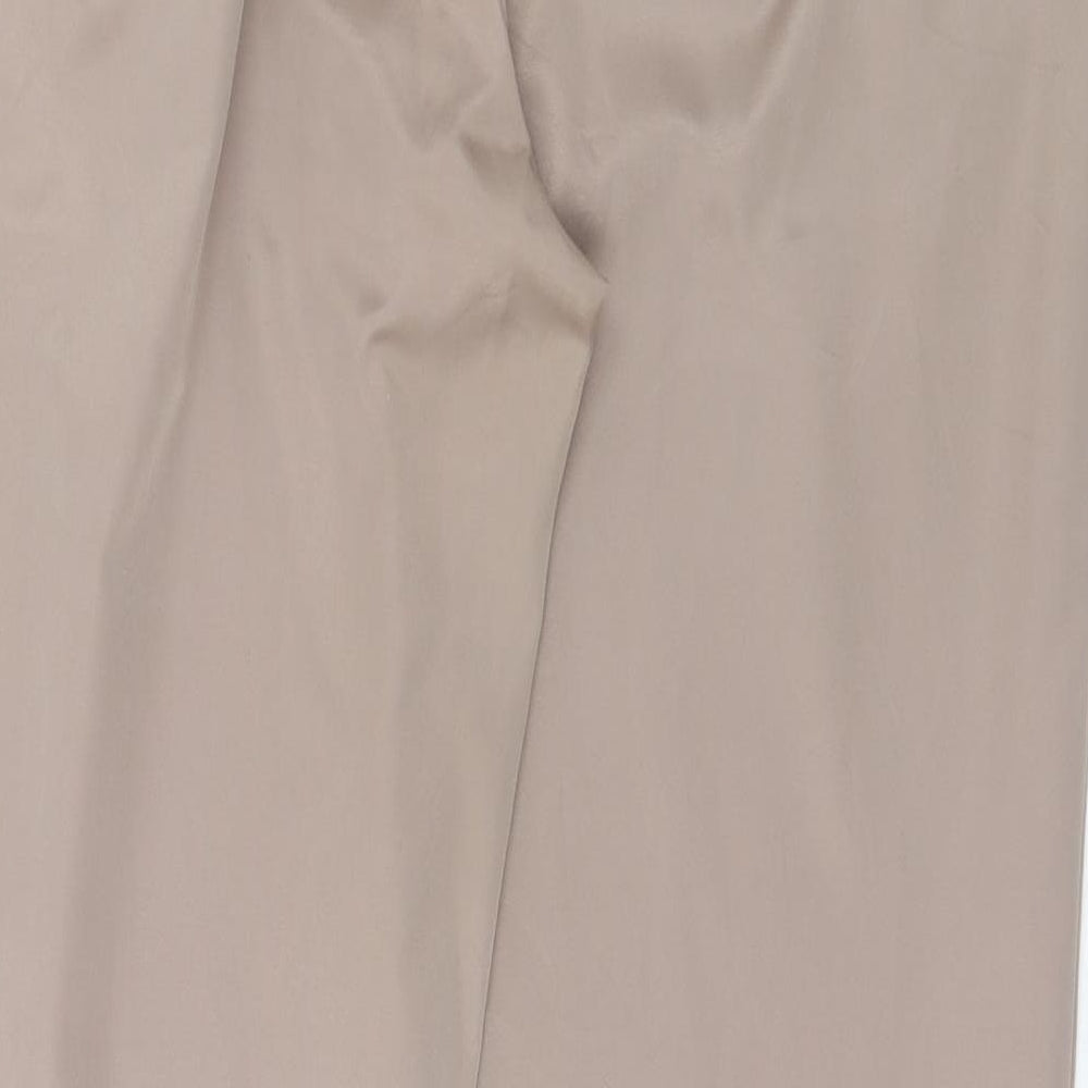 Preworn Womens Beige Viscose Chino Trousers Size 40 in Regular Zip