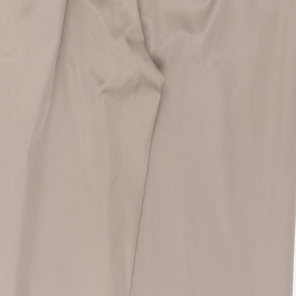 Preworn Womens Beige Viscose Chino Trousers Size 40 in Regular Zip