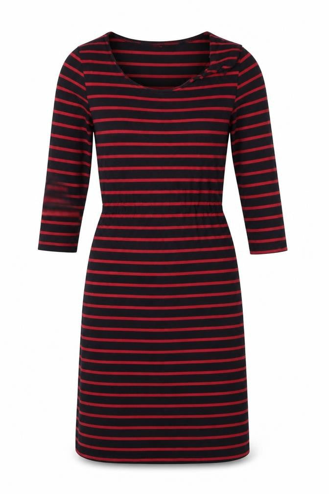 Primark Womens Black Striped Cotton A-Line Size 10 Round Neck Pullover