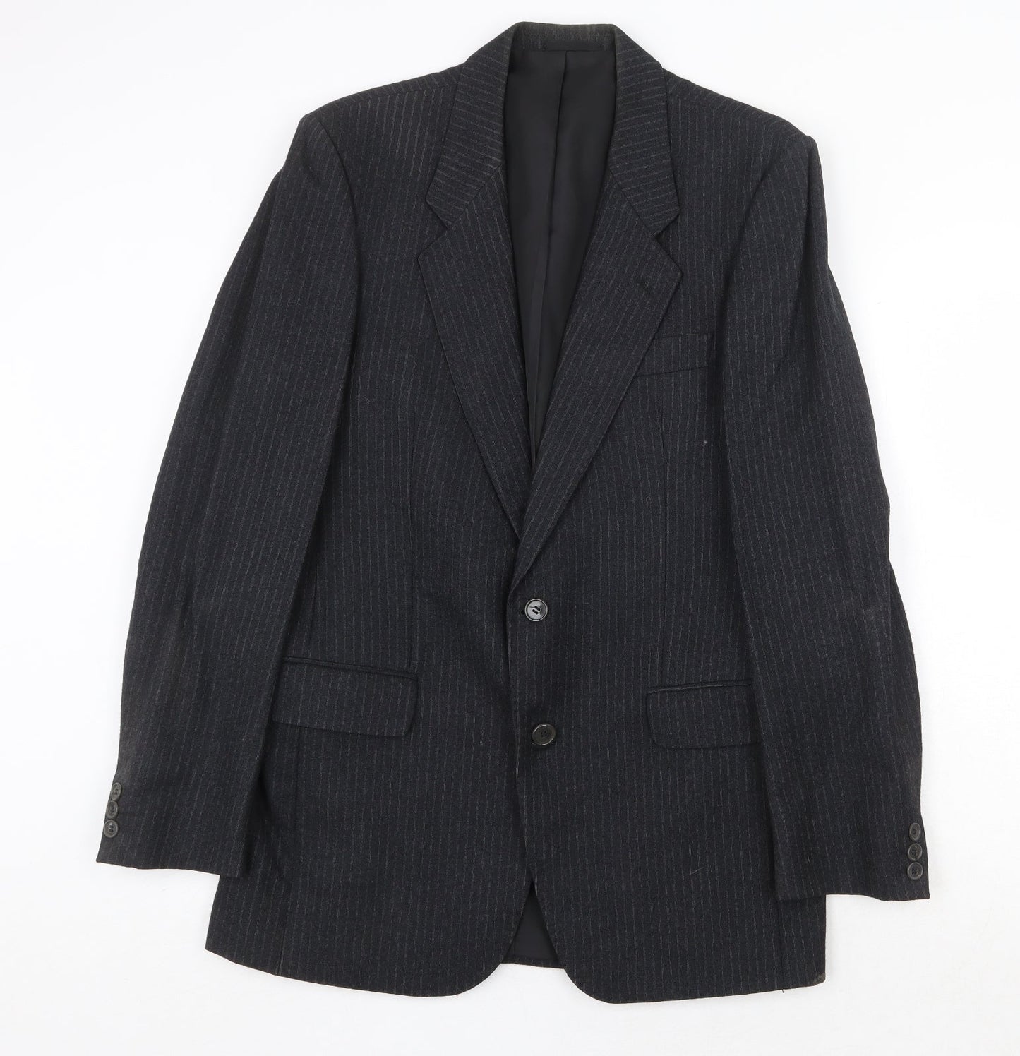 Mr Harry Mens Grey Striped Wool Jacket Suit Jacket Size 40 Regular
