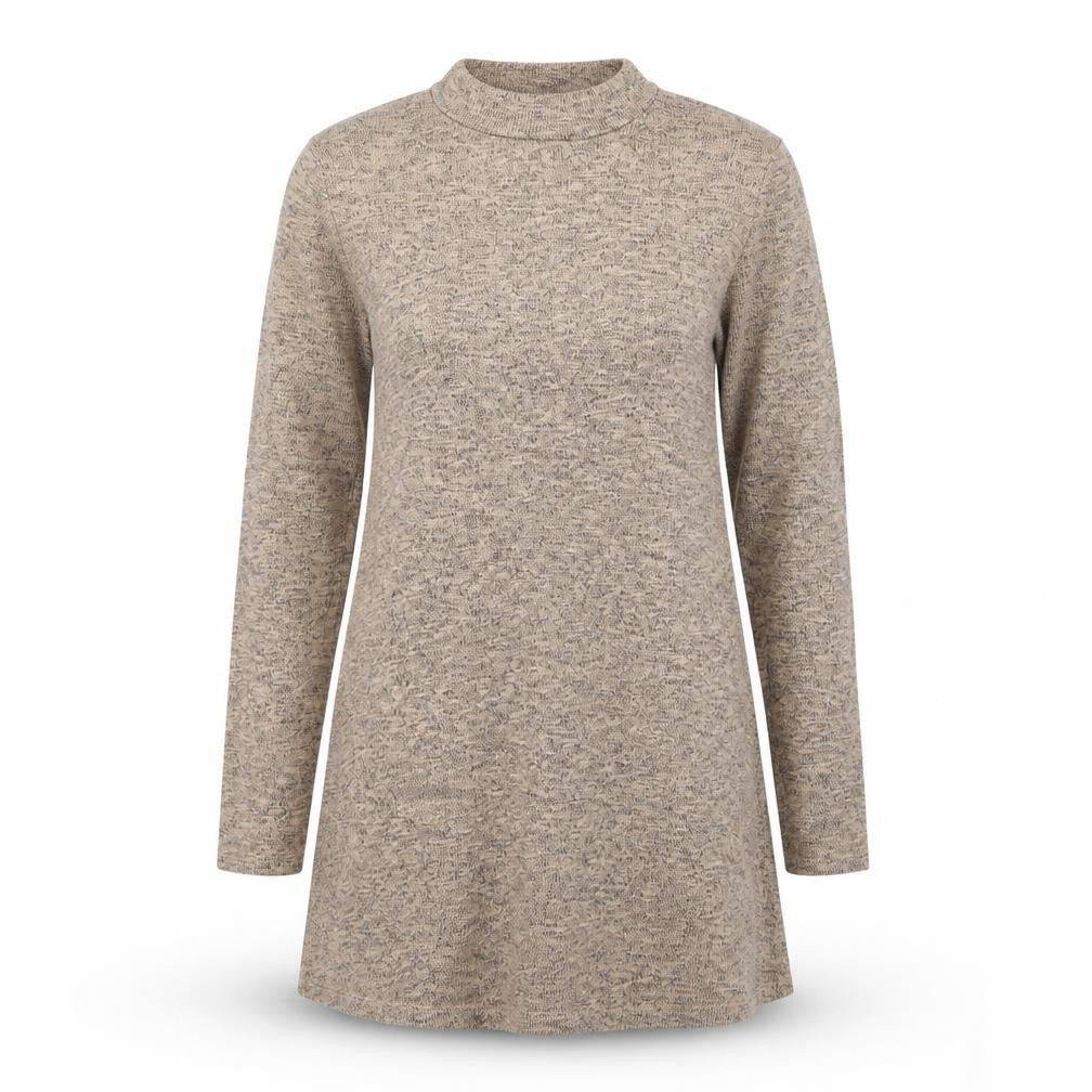 Atmosphere Womens Beige Viscose Jumper Dress Size 8 Mock Neck Pullover