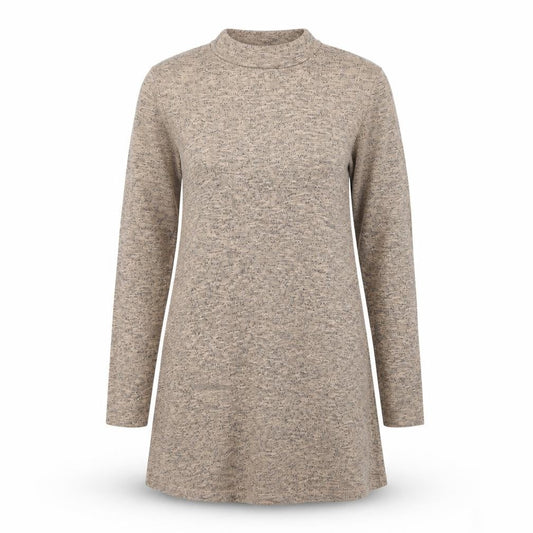Atmosphere Womens Beige Viscose Jumper Dress Size 8 Mock Neck Pullover
