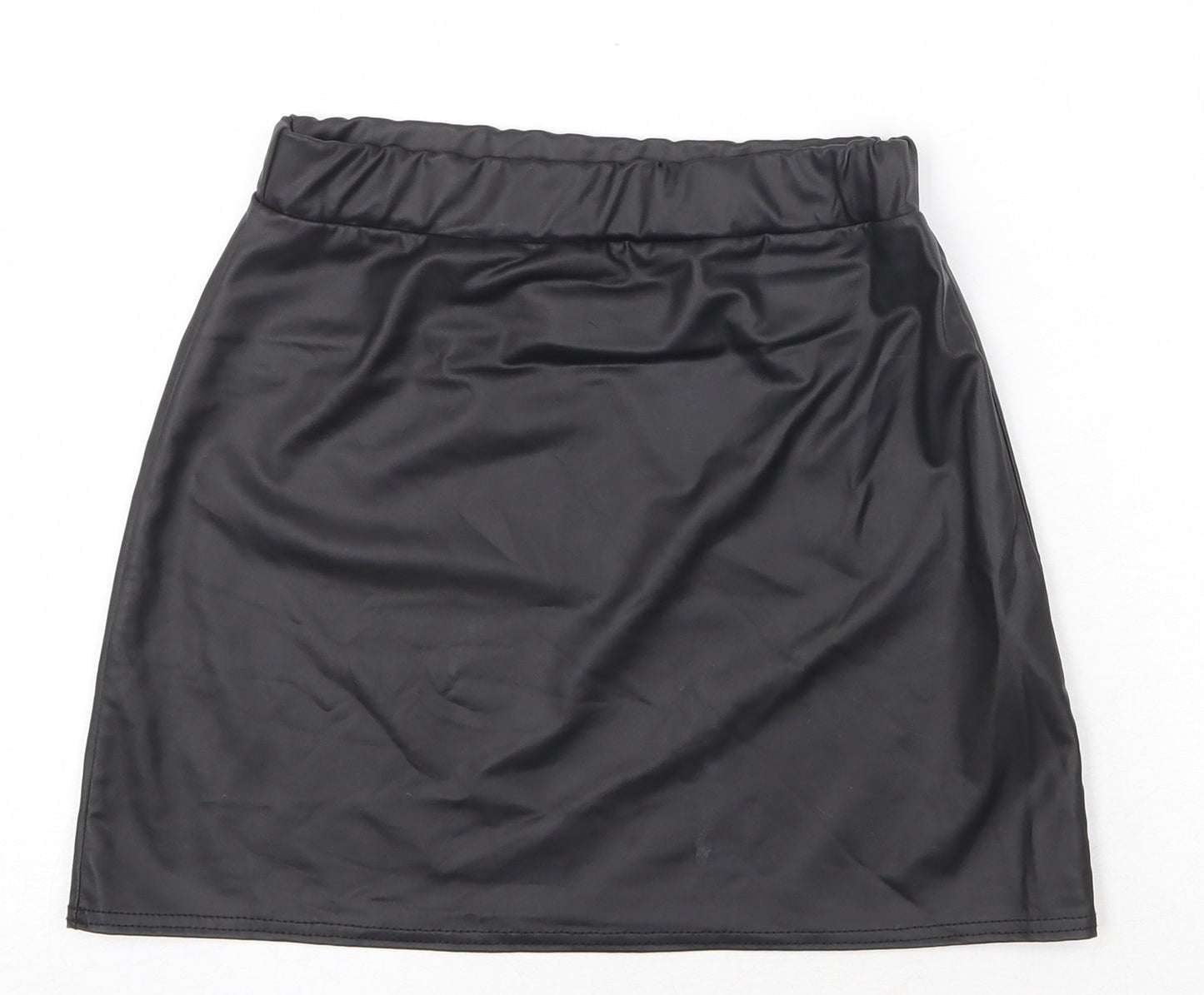 Boohoo Womens Black Polyester A-Line Skirt Size 6
