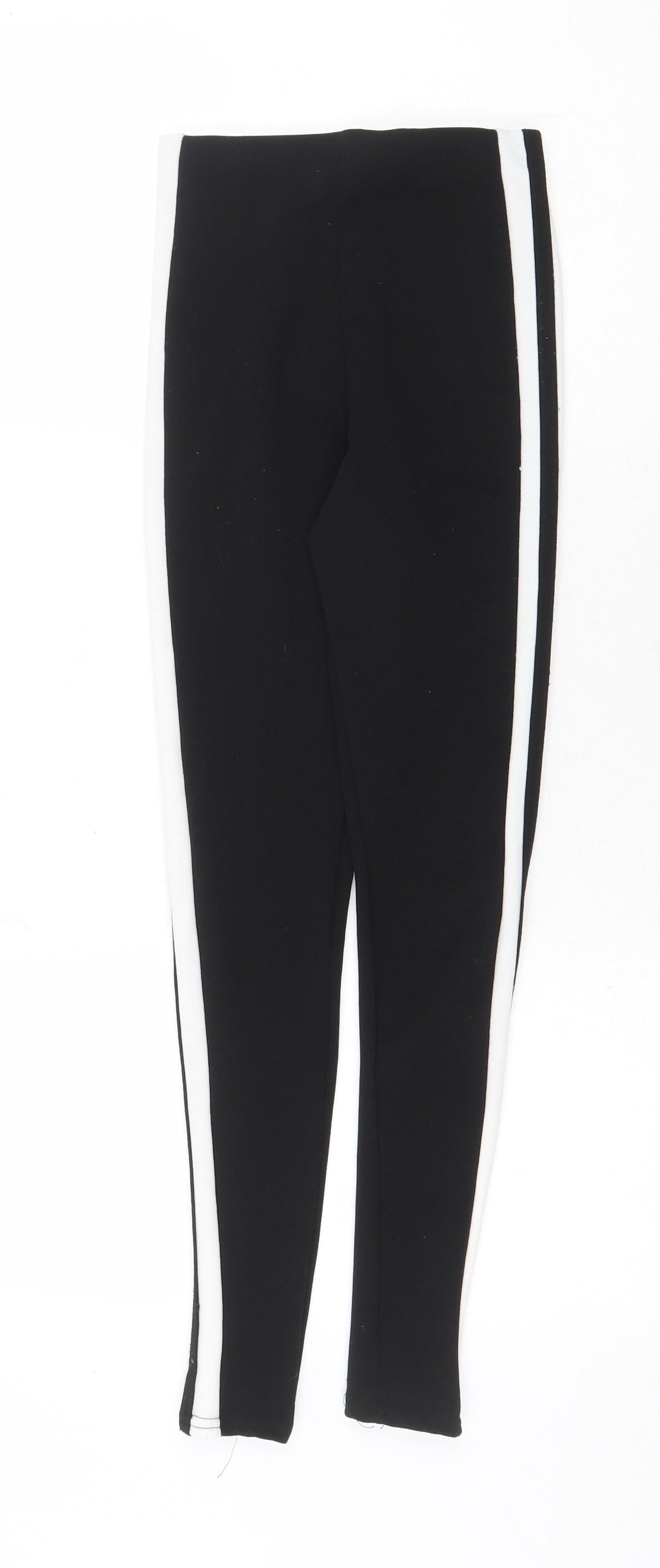 PRETTYLITTLETHING Womens Black Polyester Jogger Leggings Size 4