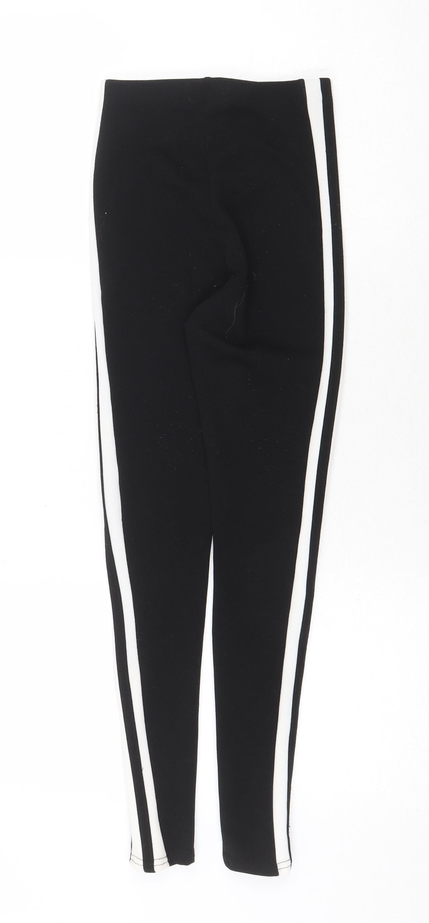 PRETTYLITTLETHING Womens Black Polyester Jogger Leggings Size 4
