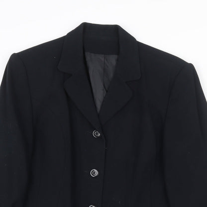 Richards Womens Black Polyester Jacket Suit Jacket Size 12
