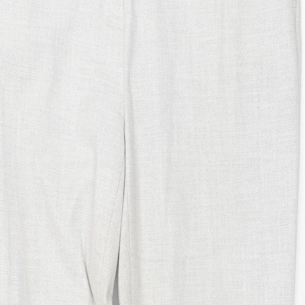 H&M Womens Grey Polyester Chino Trousers Size 10 Regular Zip