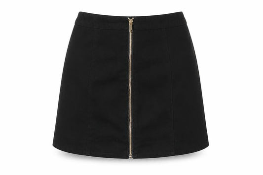 Divided by H&M Womens Black Polyester A-Line Skirt Size 8 Zip