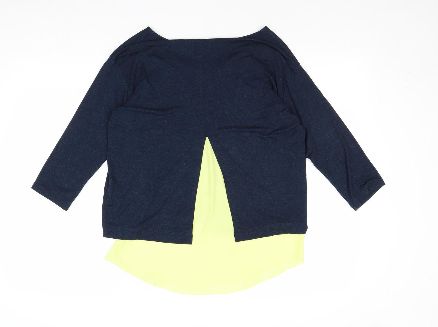 Marks and Spencer Womens Blue Viscose Basic Blouse Size 8 Boat Neck - Layered