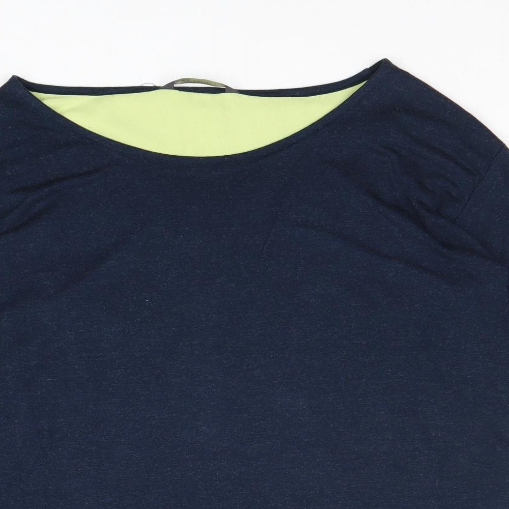 Marks and Spencer Womens Blue Viscose Basic Blouse Size 8 Boat Neck - Layered