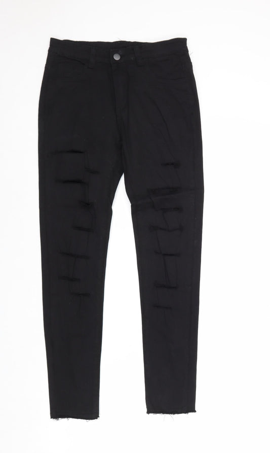 Jeans Womens Black Cotton Skinny Jeans Size S Regular Zip