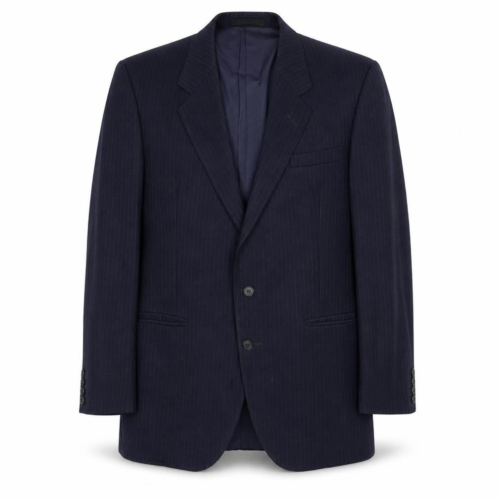 Dunn & Co Mens Blue Striped Wool Jacket Suit Jacket Size 40 Regular