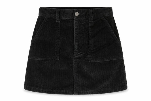 Monki Womens Black Cotton A-Line Skirt Size 10 Zip