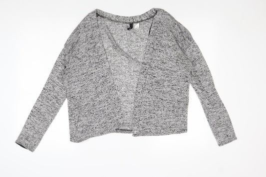 Divided by H&M Womens Grey V-Neck Polyester Cardigan Jumper Size S
