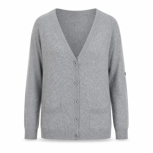 ASOS Womens Grey V-Neck Cotton Cardigan Jumper Size 10