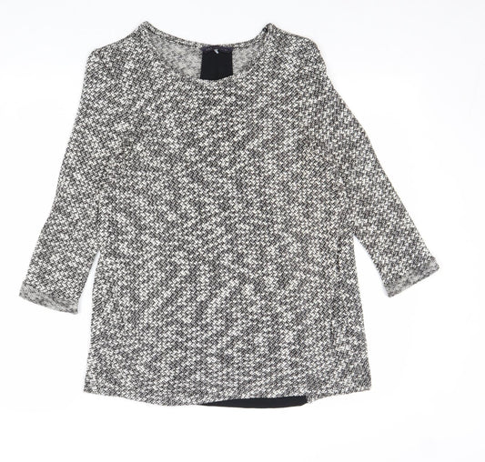 Marks and Spencer Womens Grey Round Neck Cotton Pullover Jumper Size 8