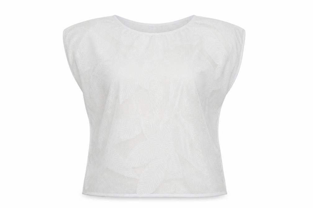 George Womens White Polyester Basic Blouse Size S Boat Neck