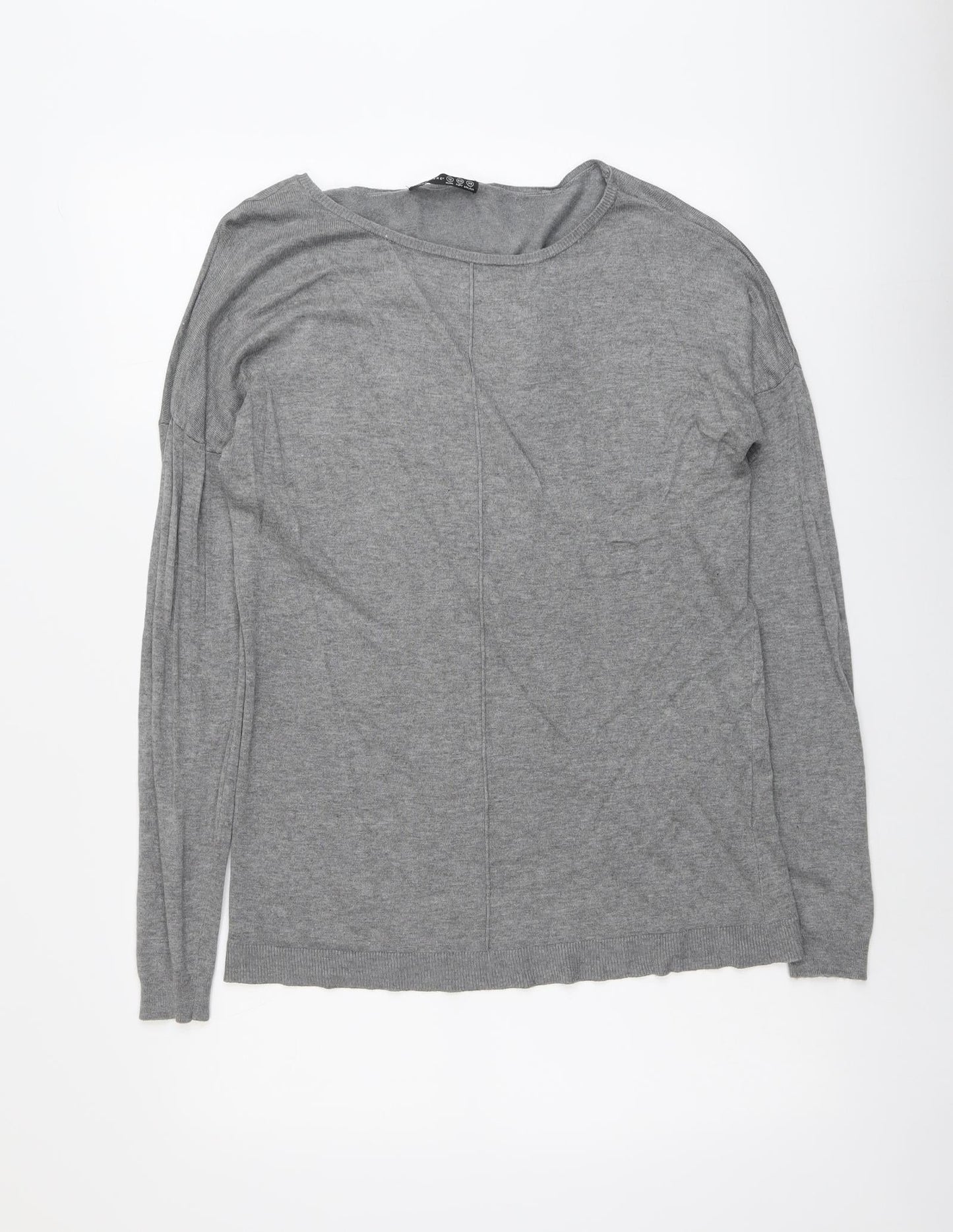 Atmosphere Womens Grey Round Neck Viscose Pullover Jumper Size 12