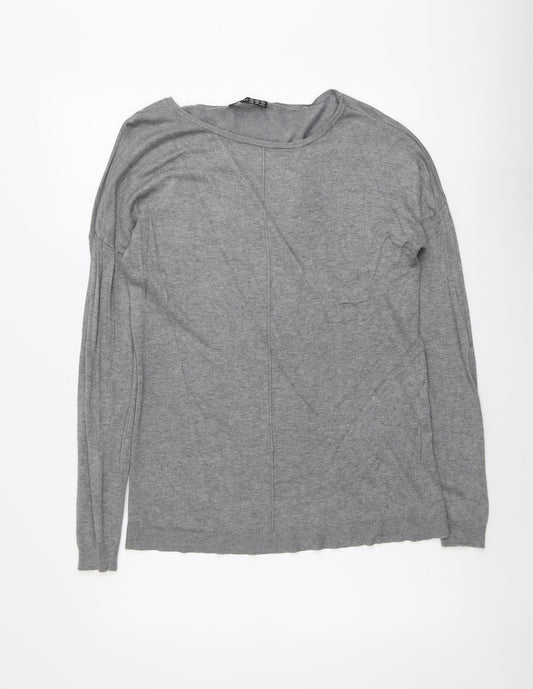 Atmosphere Womens Grey Round Neck Viscose Pullover Jumper Size 12