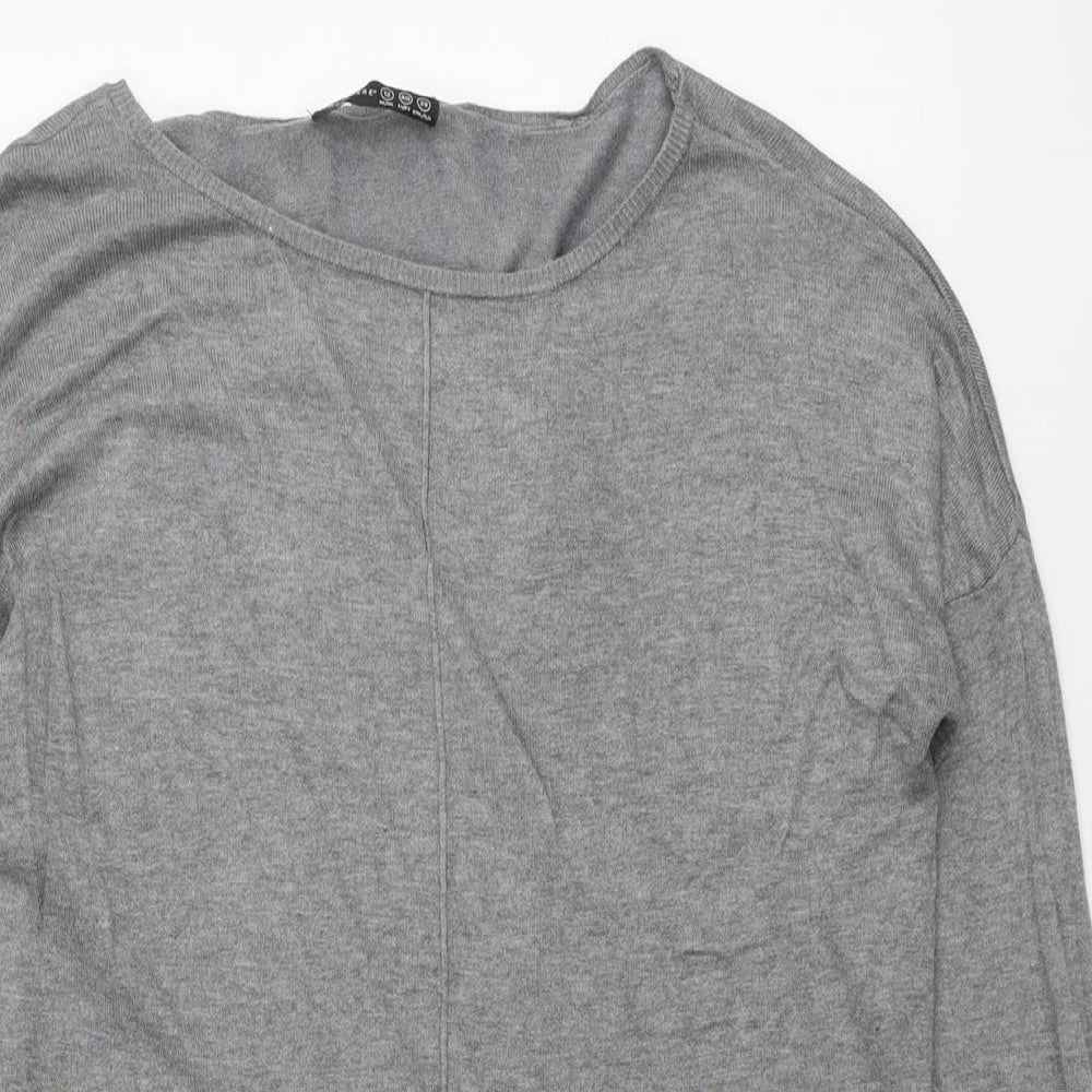 Atmosphere Womens Grey Round Neck Viscose Pullover Jumper Size 12